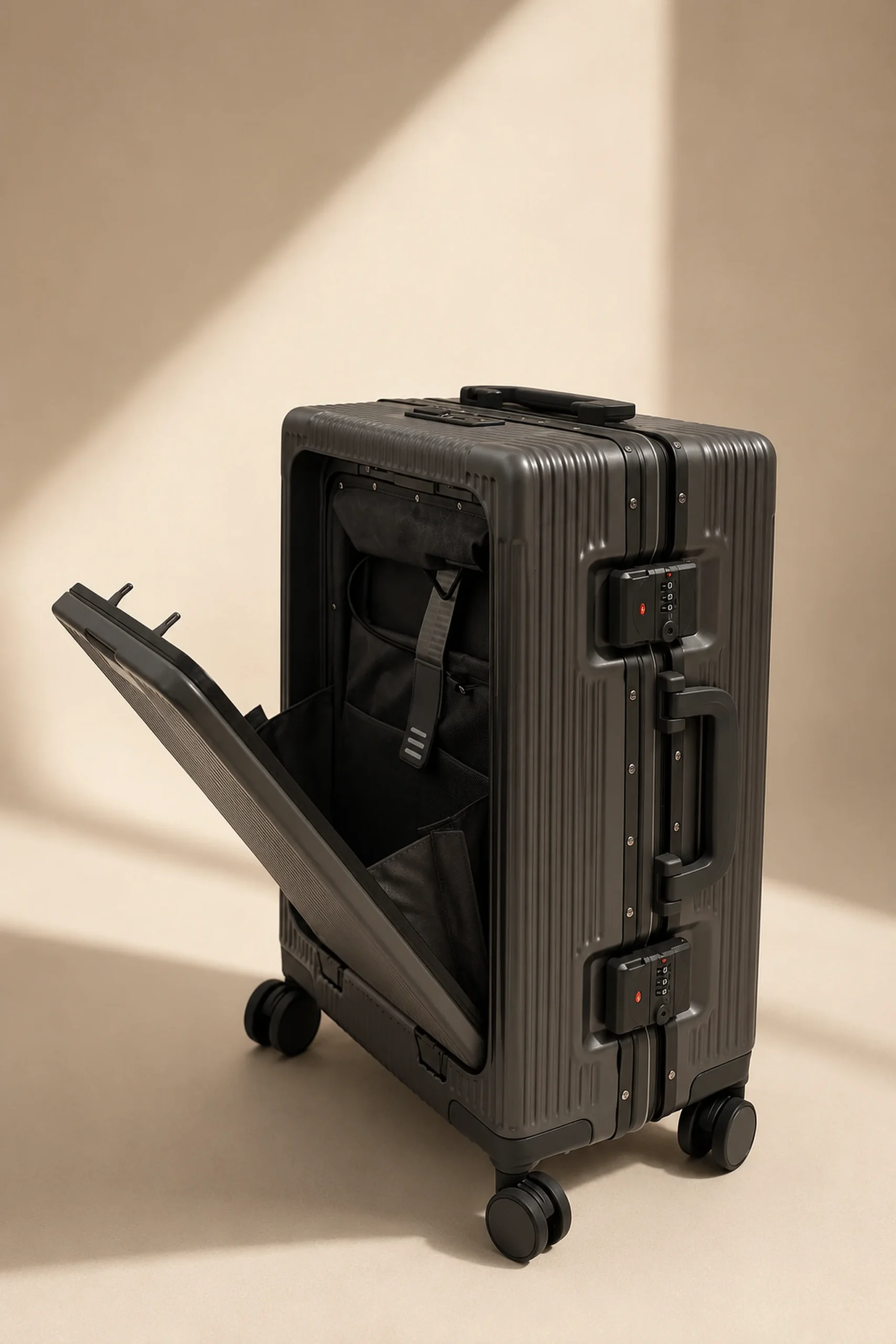 RESA suitcase with open front compartment