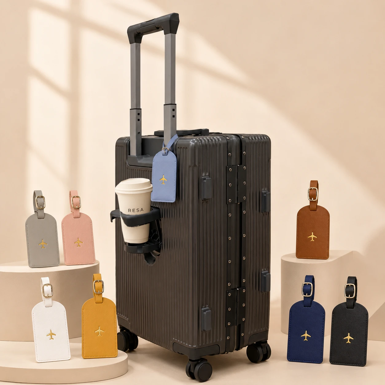 RESA leather luggage tags